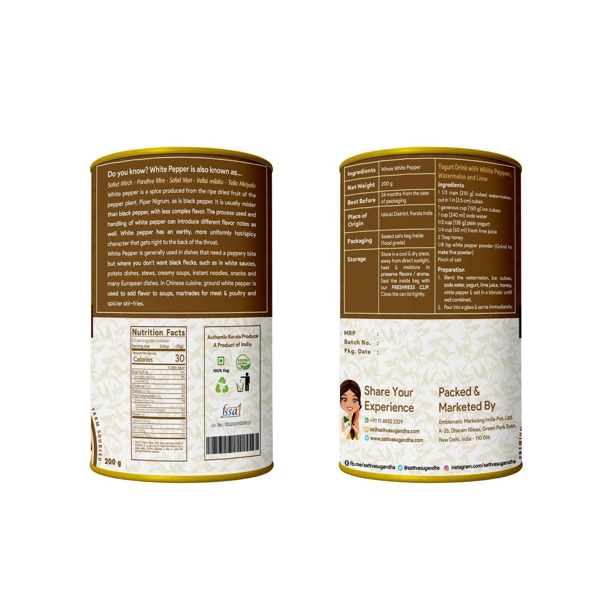 Sattva Sugandha White Pepper Sattva Sugandha