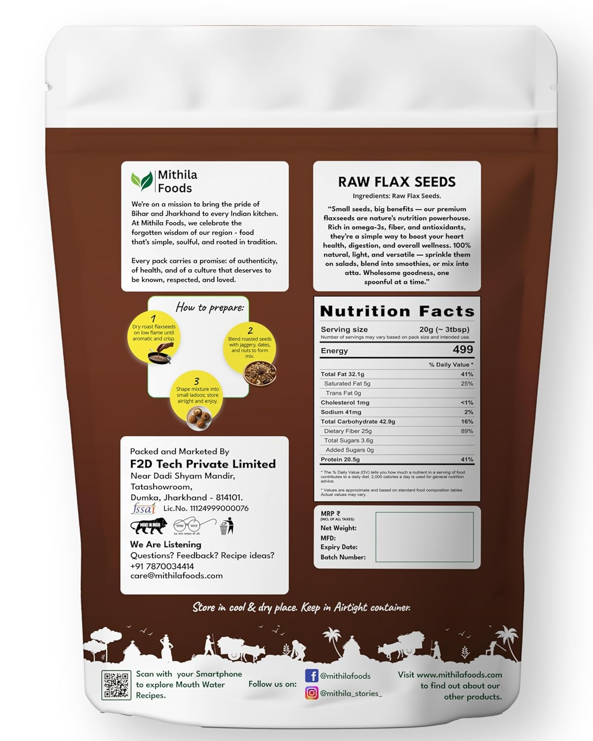 Mithila Foods Premium Flax Seeds Alsi Beej For Weight Loss, Hair Growth & Skin Care Mithila Foods
