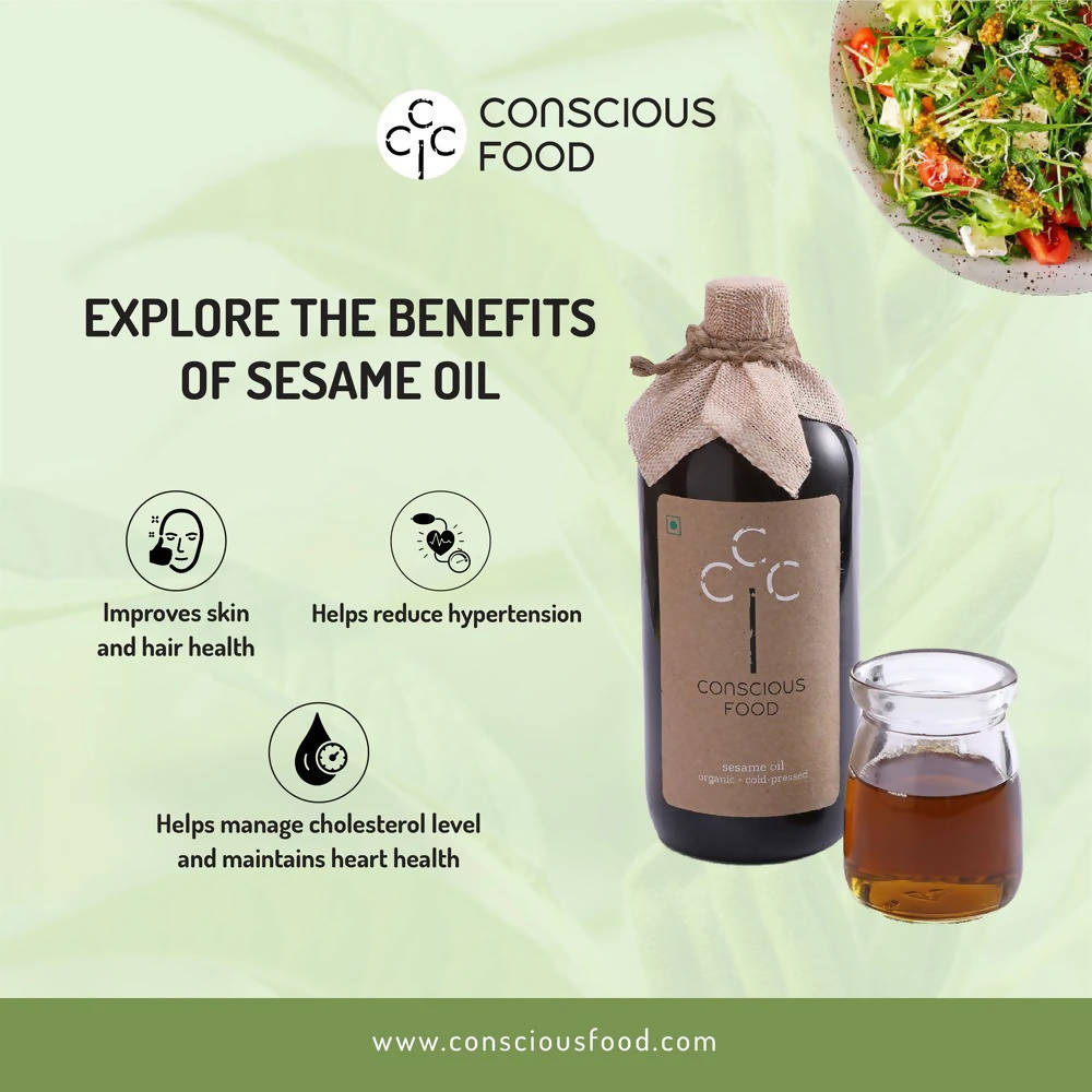 Conscious Food Organic Cold Pressed Sesame Oil Conscious Food