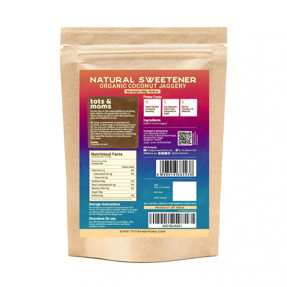 Tots and Moms Organic Coconut Jaggery Natural Sweetener Tots and Moms