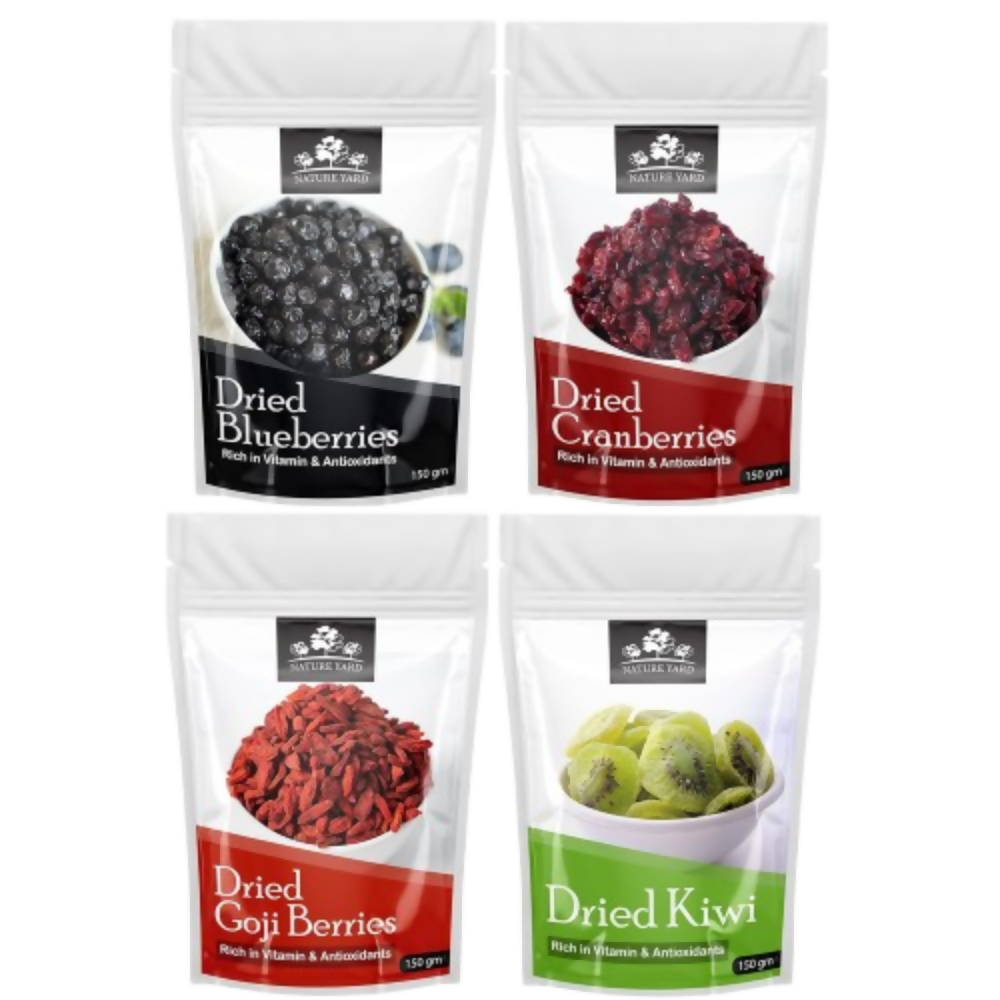 Nature Yard Dried Blueberry, Whole Dried Cranberry, Goji Berry, & Kiwi dry fruit - Safuron