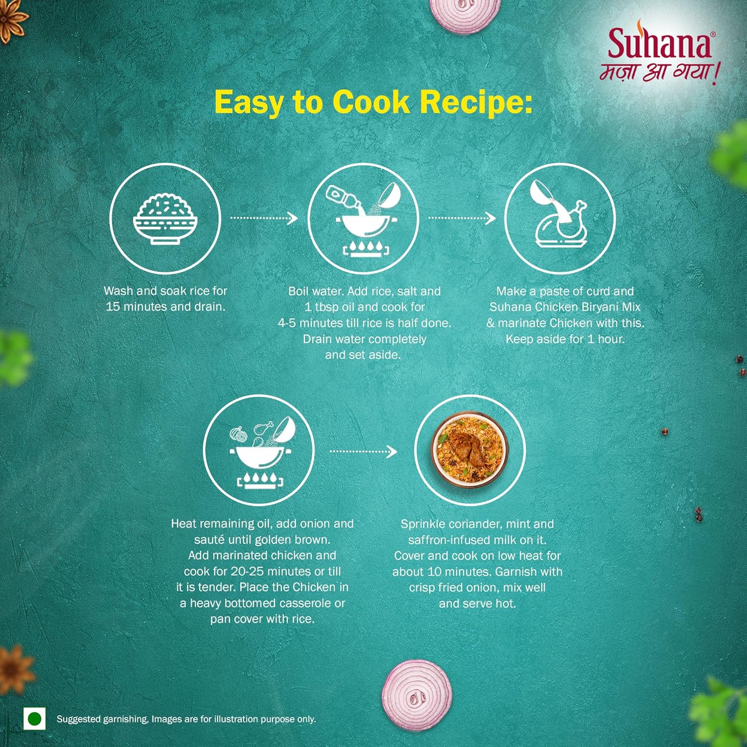 Suhana Chicken Biryani Pouch | Easy to Cook | Spice Mix Suhana Store