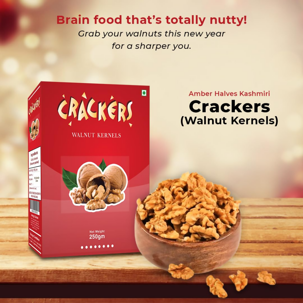 Go Crackers Kashmiri Brown Halves Dried Walnuts Kernels Without Shell Go