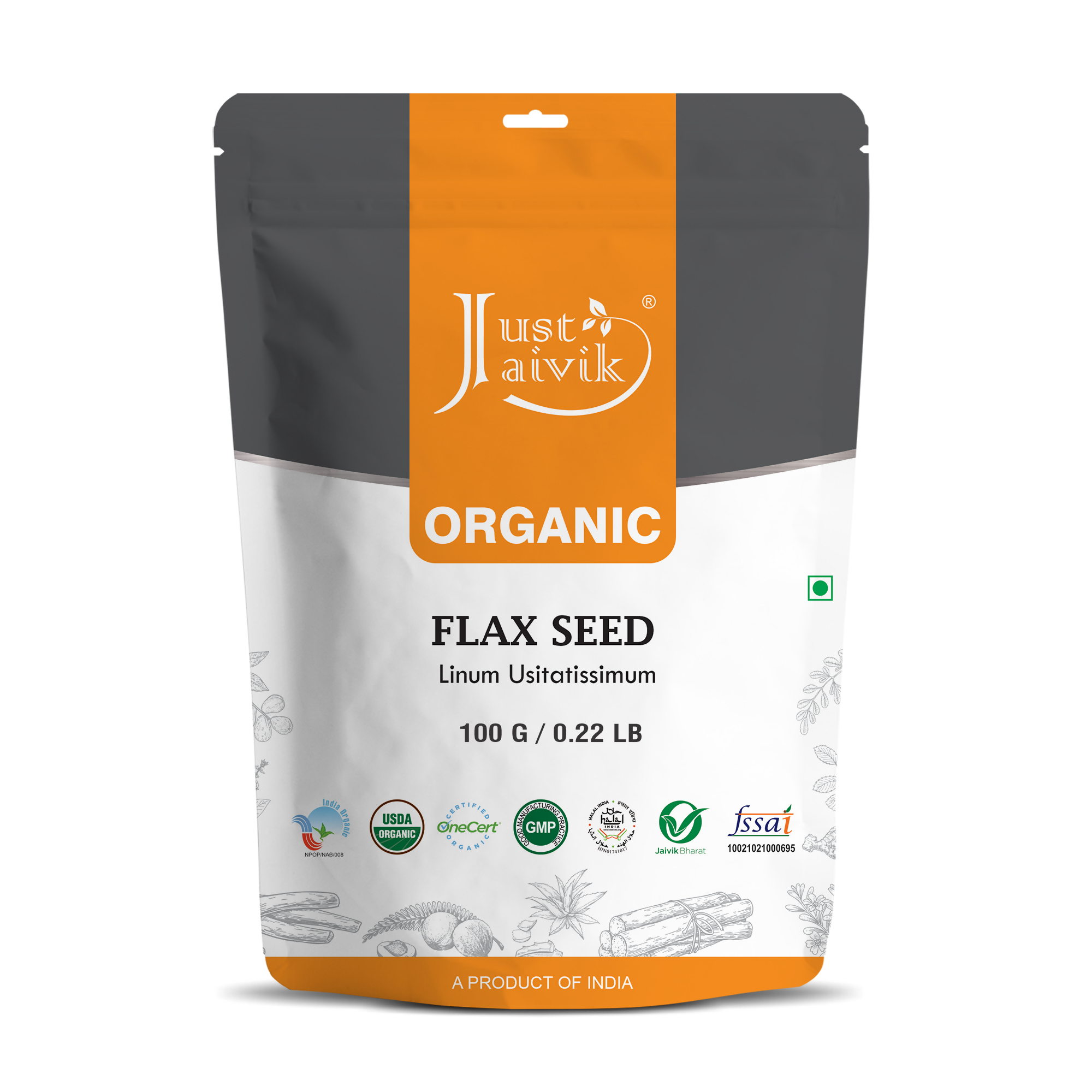 Just Jaivik Organic Flax Seeds - Safuron