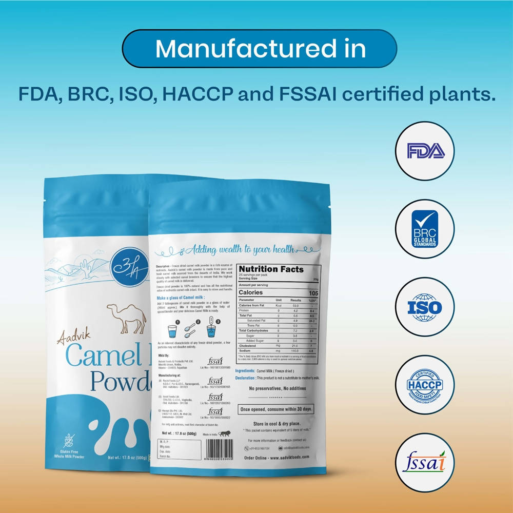 Aadvik Camel Milk Powder (Freeze Dried) Aadvik