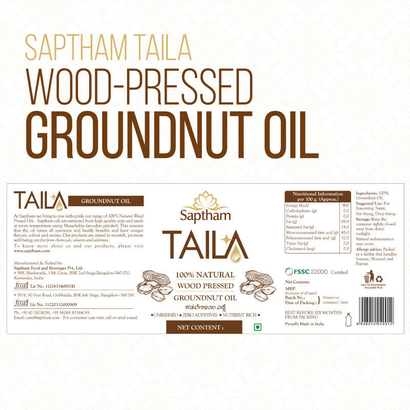 Saptham Taila Groundnut Oil Saptham