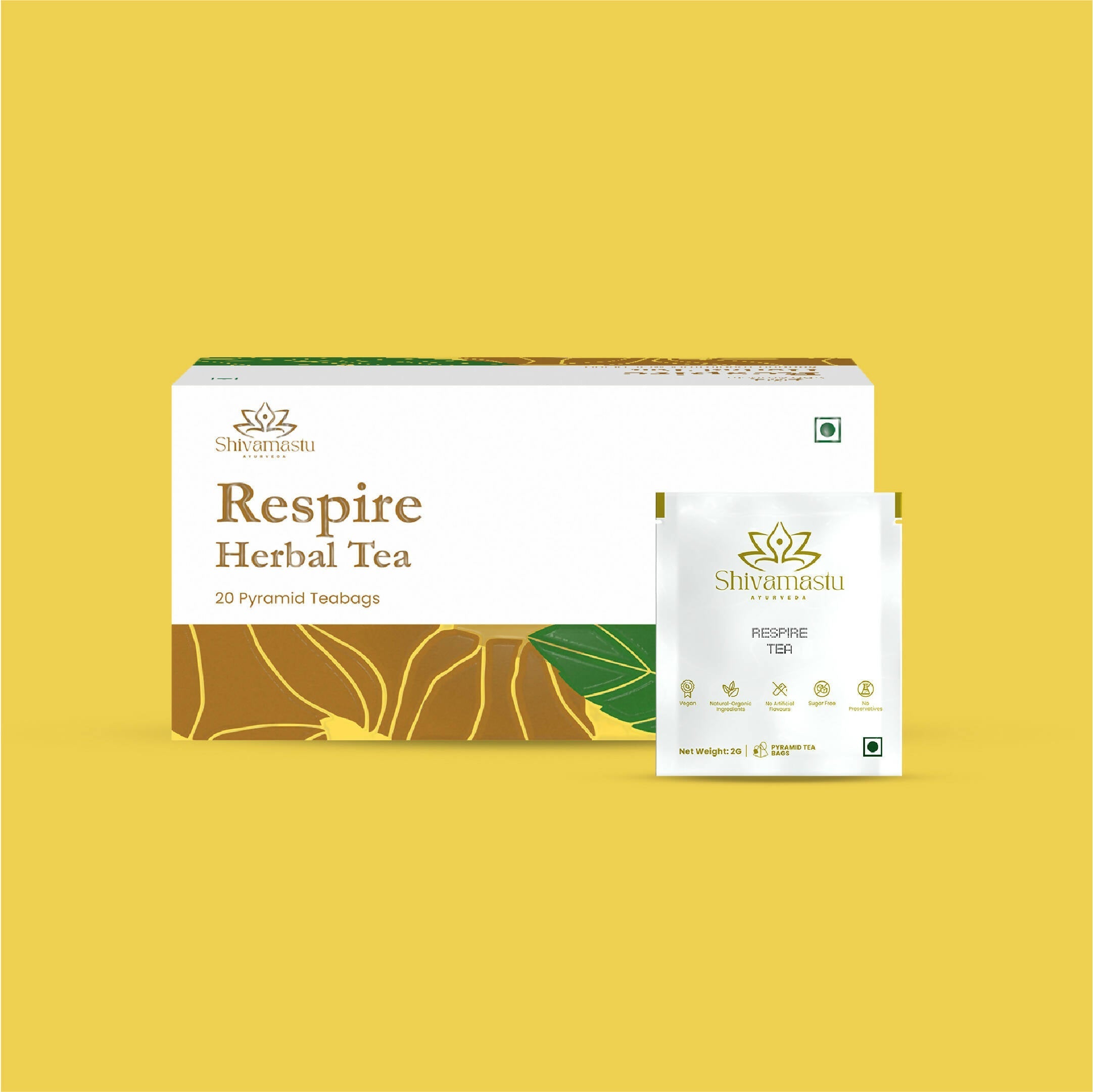 Shivamastu Ayurveda Respire Herbal Tea - 20 Pyramid Teabags Shivamastu Ayurveda