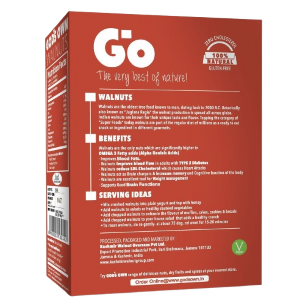 Go Organic Walnuts Kernels Extra Light/Quarters Go