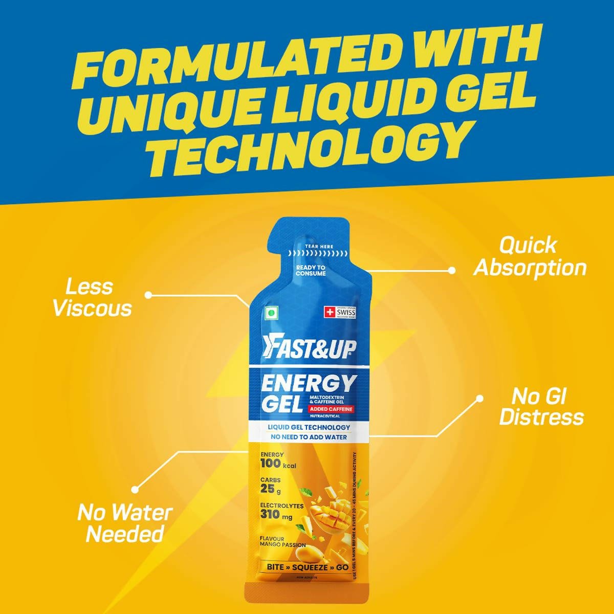 Fast&Up Energy Gel-Orange Blast Flavour Fast&Up