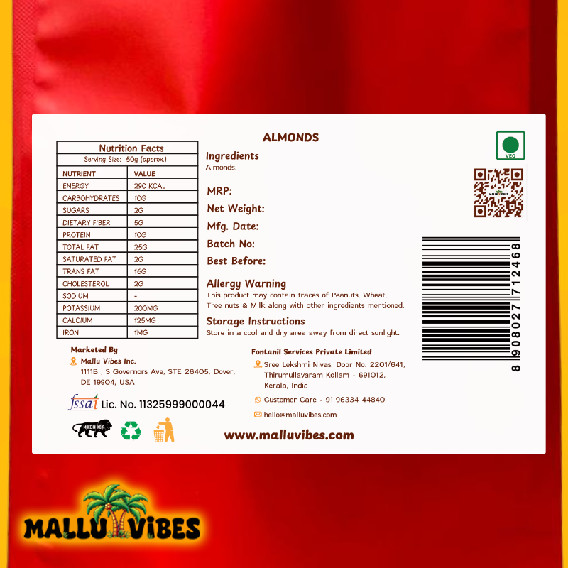 Mallu Vibes Almonds Mallu Vibes