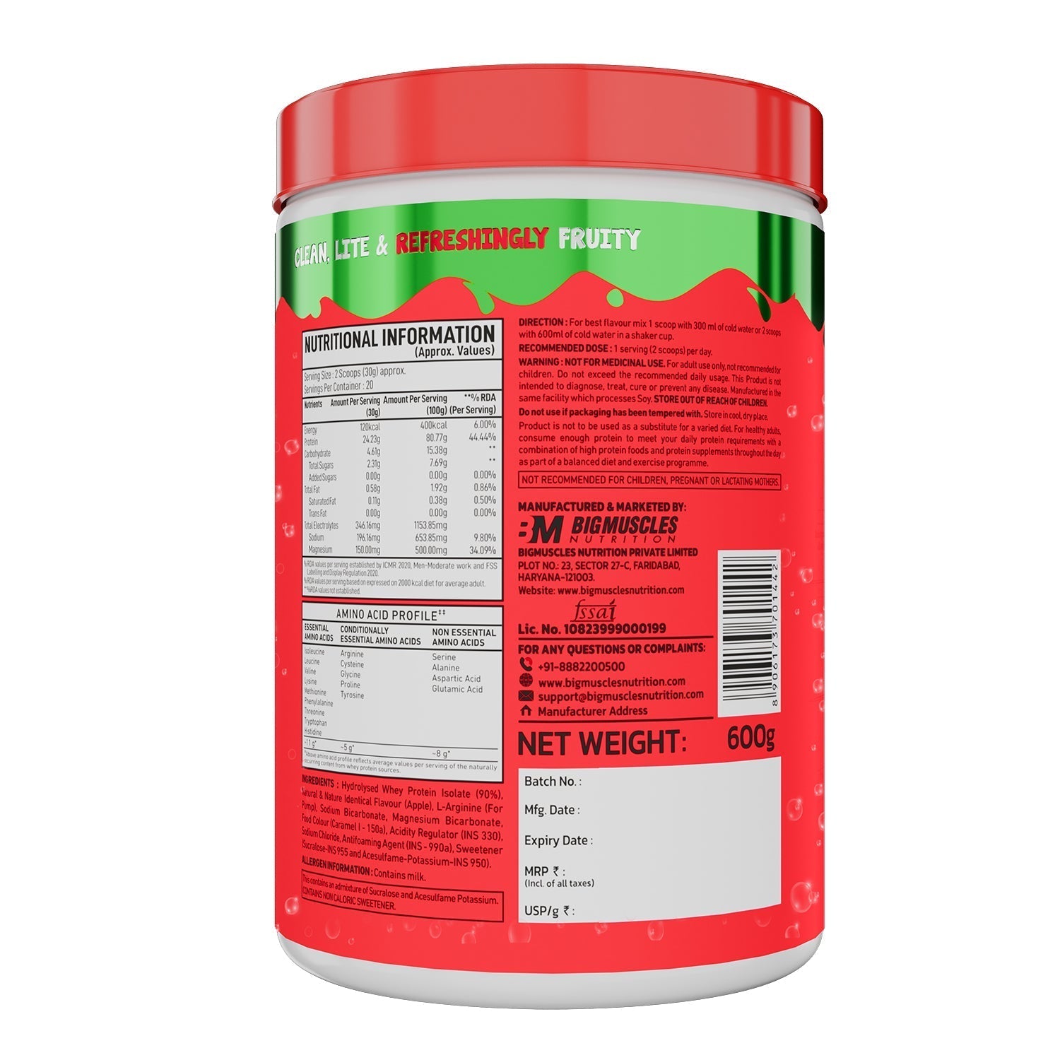 Big Muscles Nutrition Fizzy Whey & Shaker Combo Big Muscles Nutrition
