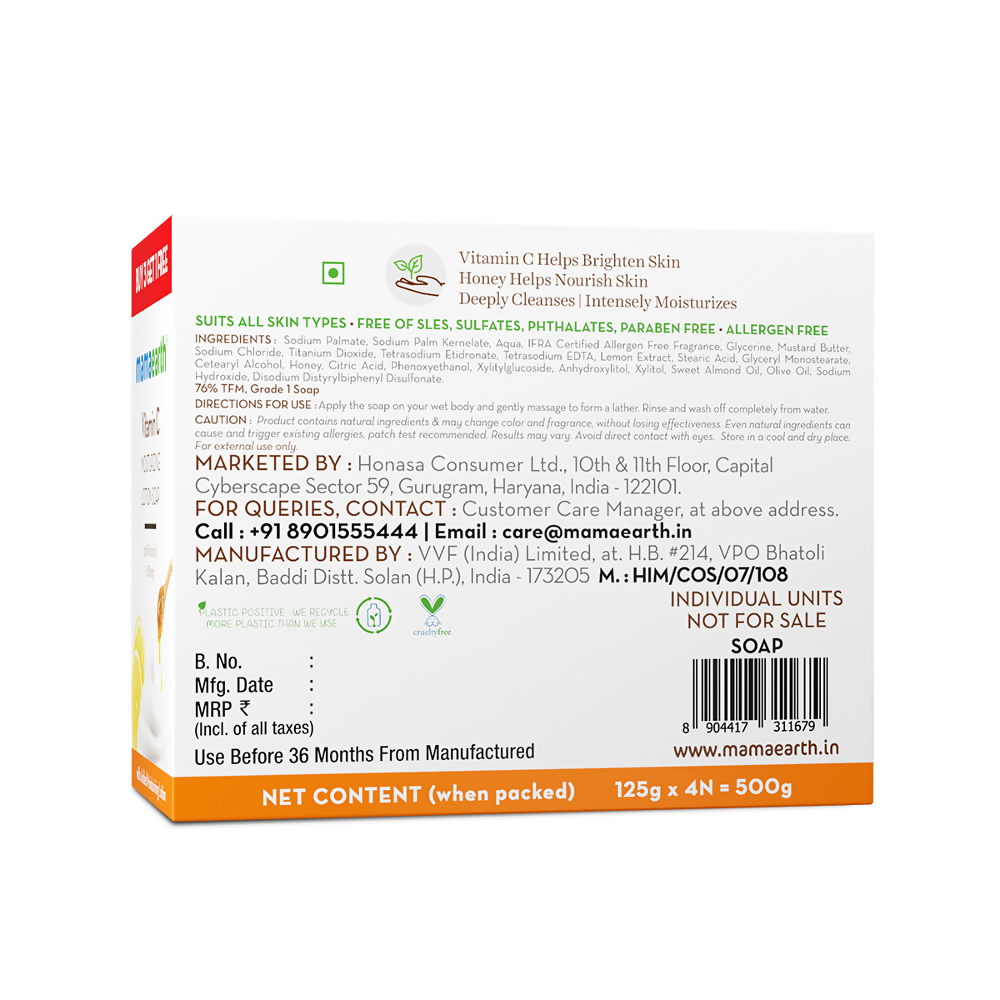 Mamaearth Vitamin C Moisturizing Lotion Soap (Buy 3 Get 1 Free) - Limited Time Offer