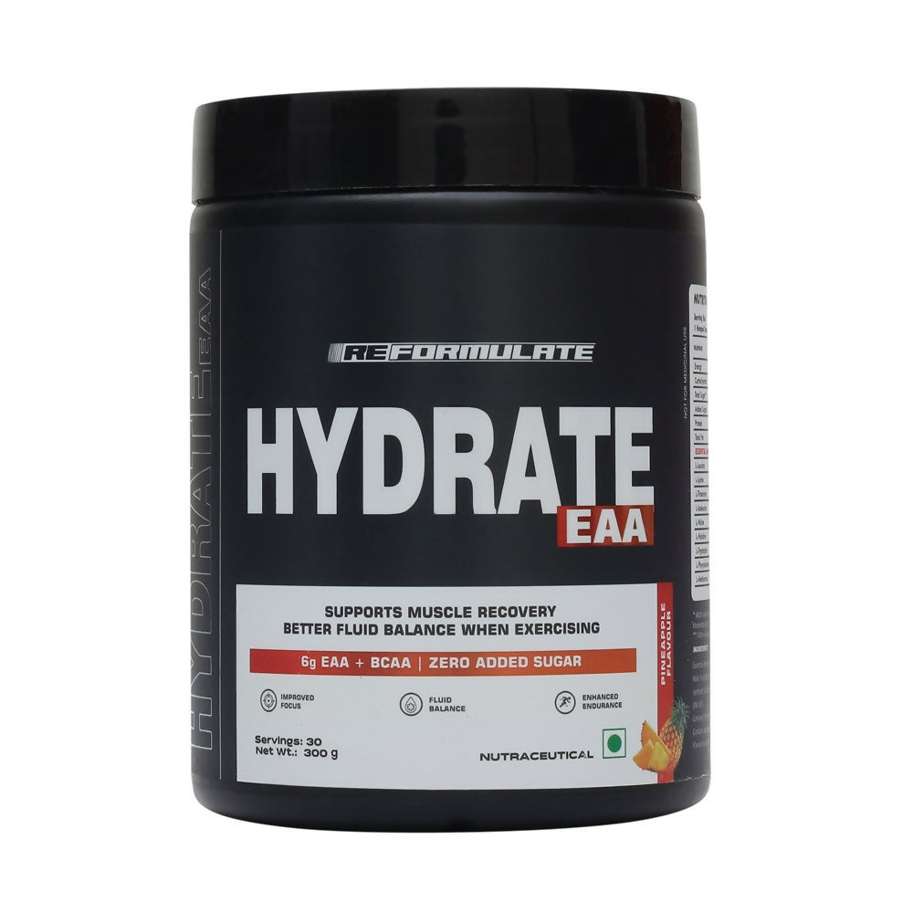 Reformulate Hydrate EAA I Supports Muscle Recovery | Zero Added Sugar | Improved Focus I Fluid Balance - Pine Apple Reformulate