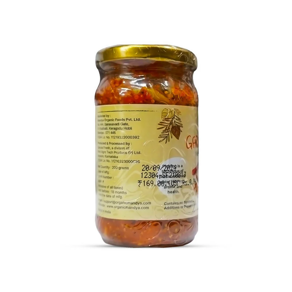 Organic Mandya Garlic Pickle Organic Mandya