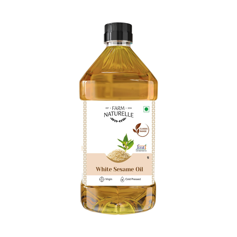 Farm Naturelle Cold Pressed Virgin White Sesame Seed Oil - Safuron