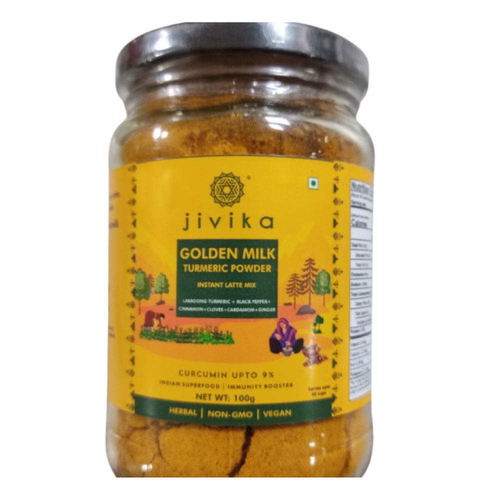Jivika Naturals Lakadong Turmeric Haldi Kadha Latte Spice Mix - Safuron