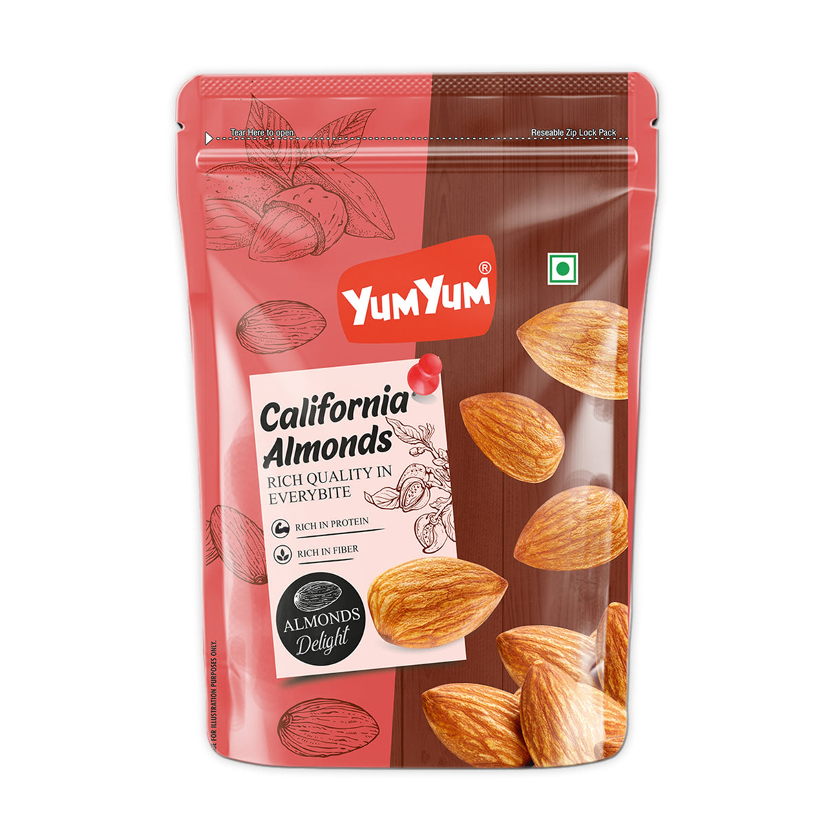 Yum Yum California Almonds Pouch - Dista