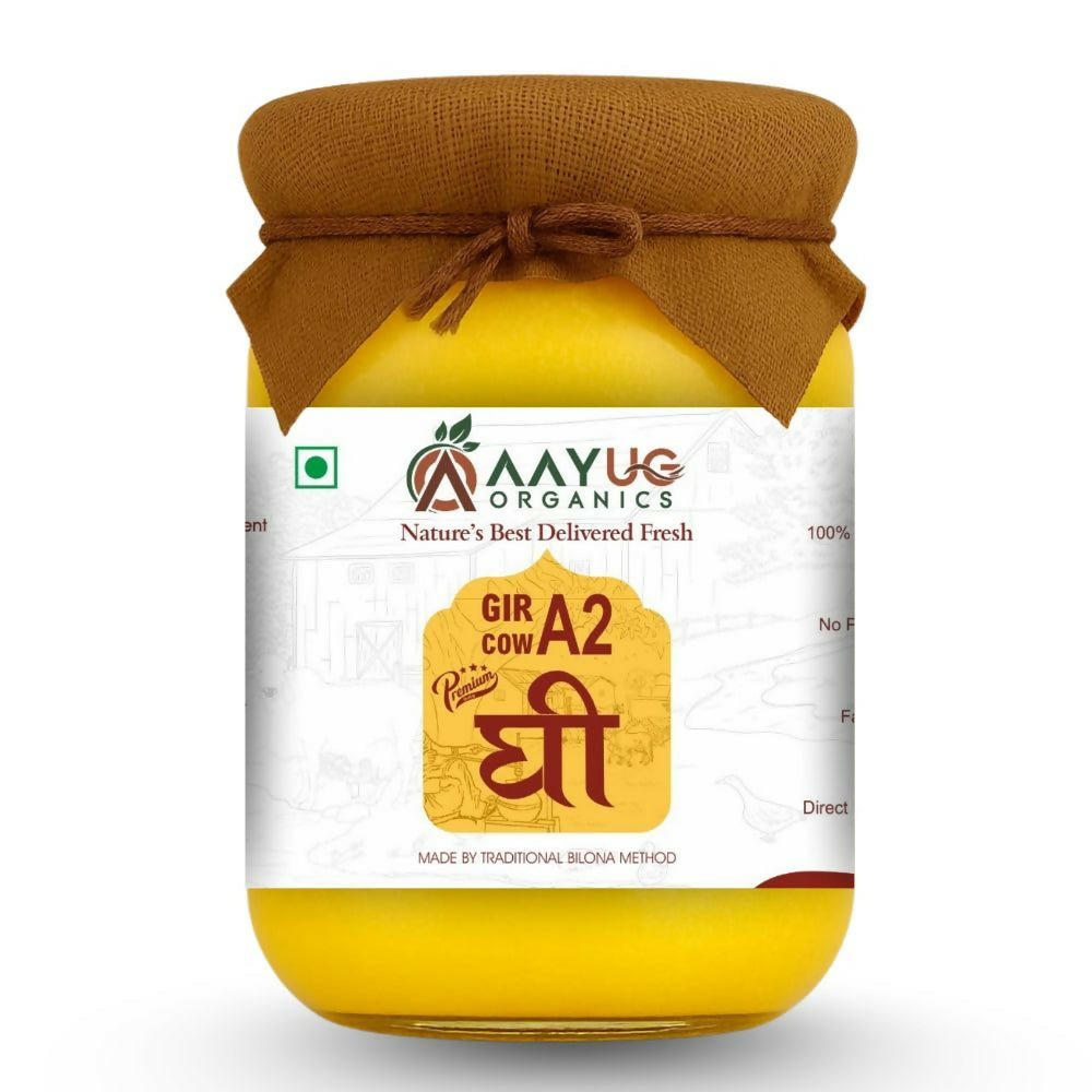 Aayug Organics A2 Gir Cow Ghee | Traditional Bilona Method A2 Cow Ghee | Grassfed, Pure and Healthy Gir Cow Ghee Aayug Organics