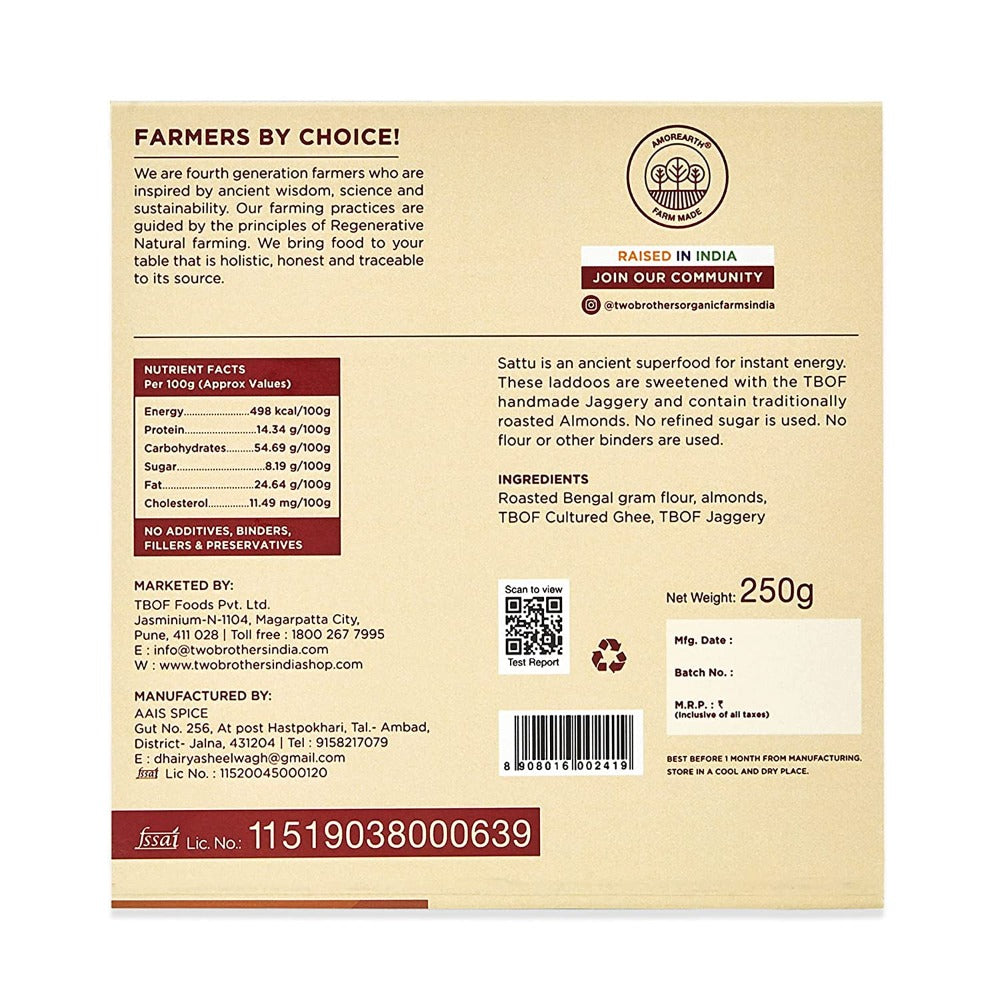 Two Brothers Organic Farms Sattu Laddu Two Brothers Organic Farms