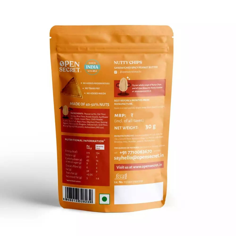 Open Secret Spicy Peanut Butter Nutty Chips Open Secret