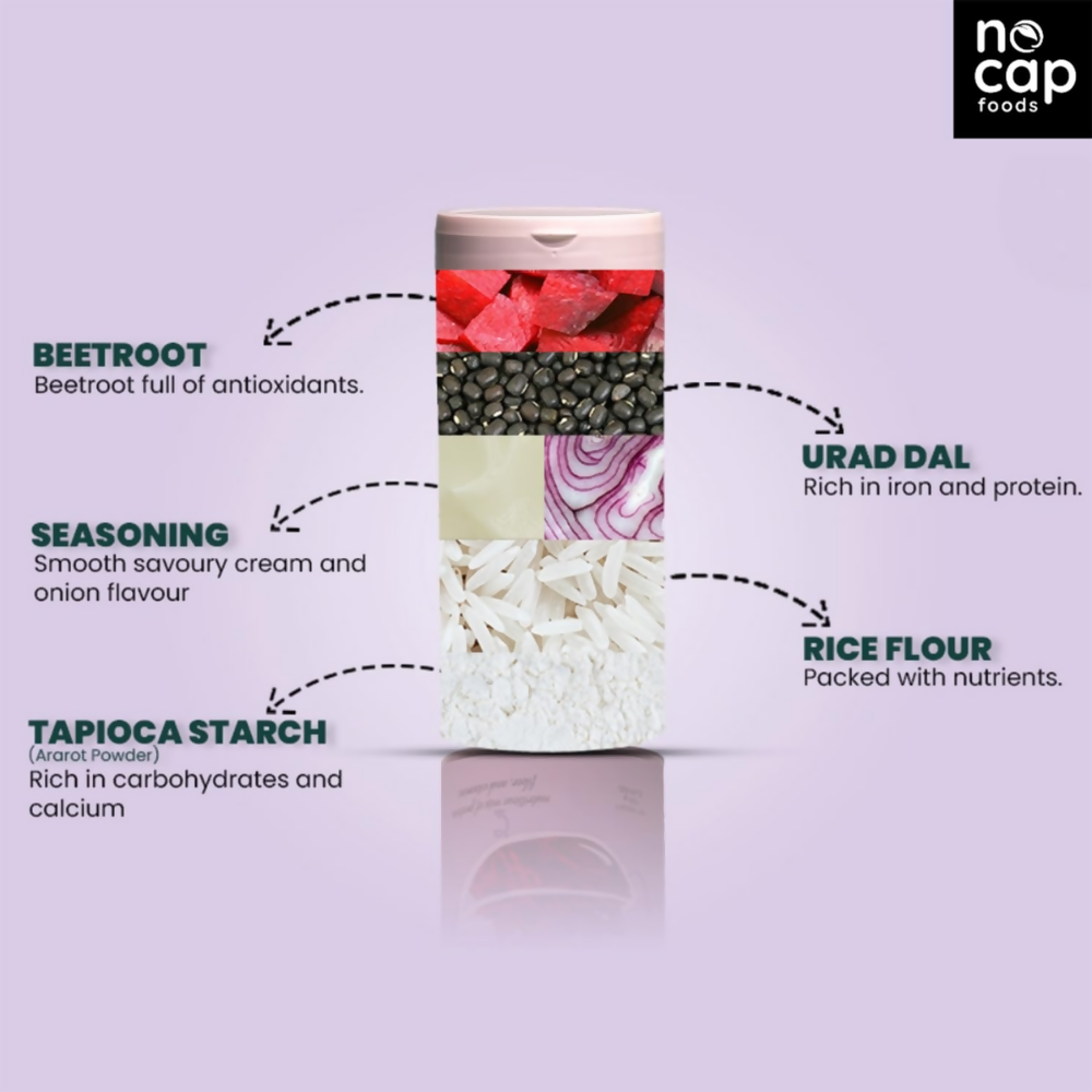 Nocap foods Zero Guilt Healthy Beetroot Chips - Cream&Onion Nocap foods