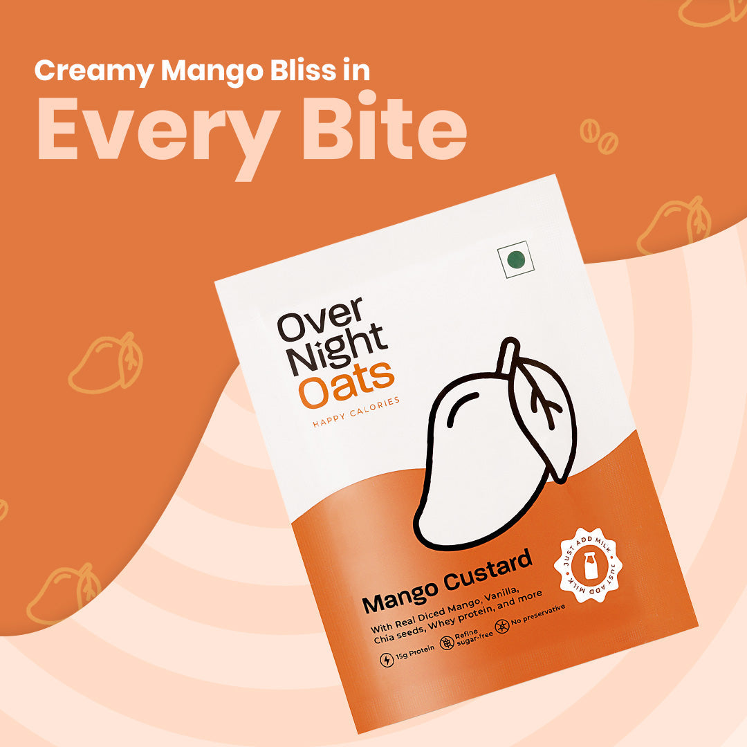 OverNightOats Mango Custard OverNightOats