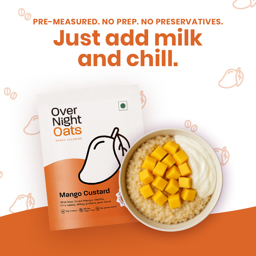OverNightOats Mango Custard OverNightOats