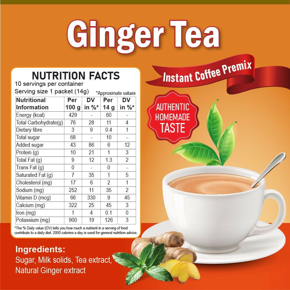 Naivedyam Ginger Instant Tea Premix Powder Sachets Naivedyam