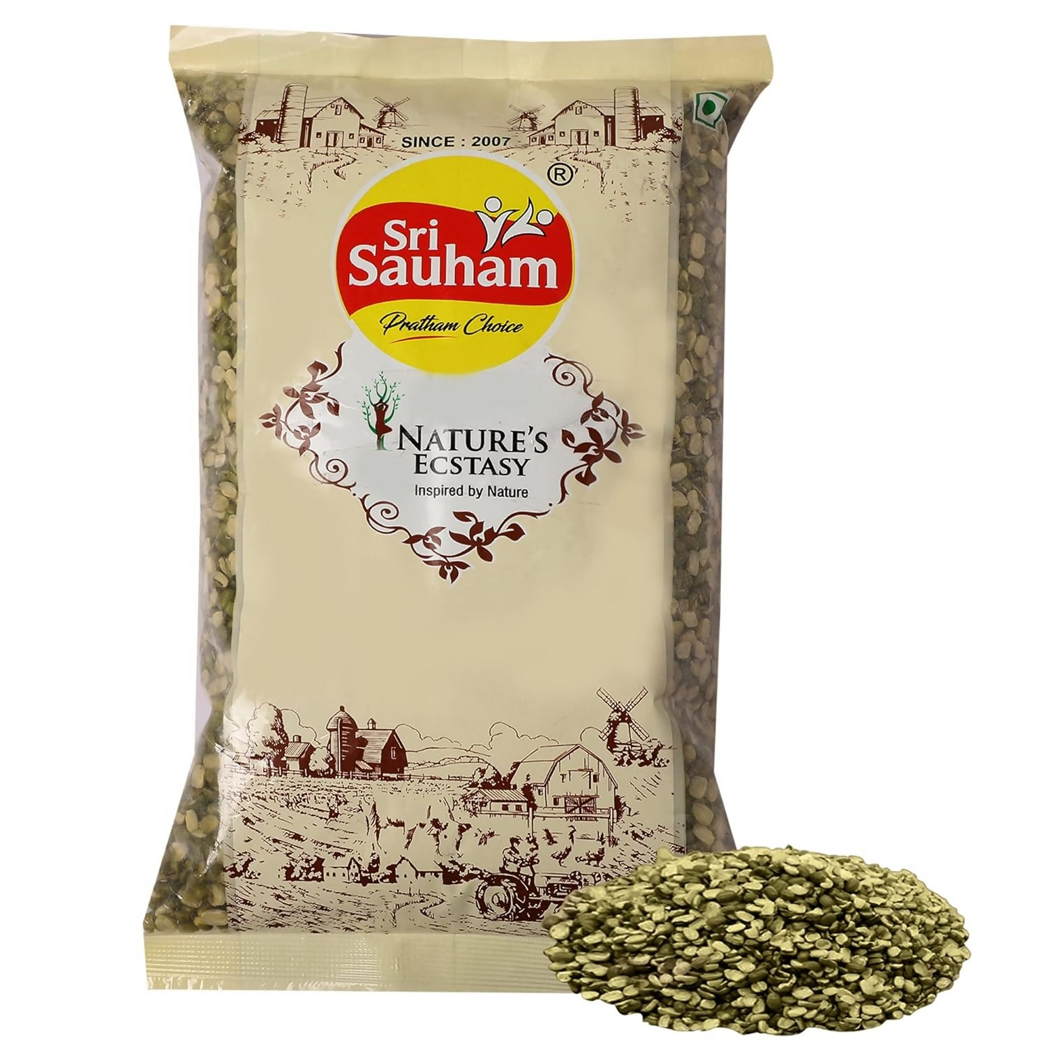 Sri Sauham Premium Unpolished Moong Chilka Dal Sri Sauham