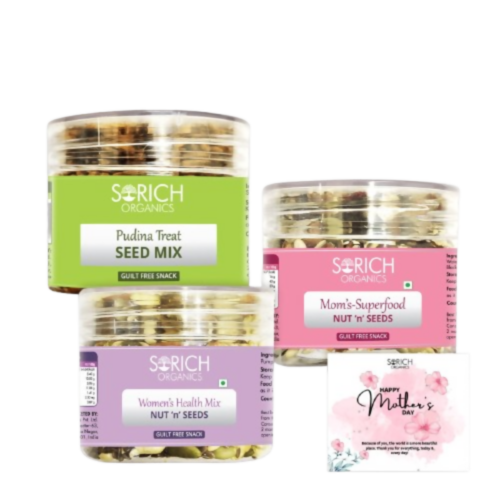 Sorich Organics Mother's Superfood Mix, Women's Health Mix & Pudina Seeds Mix - Safuron