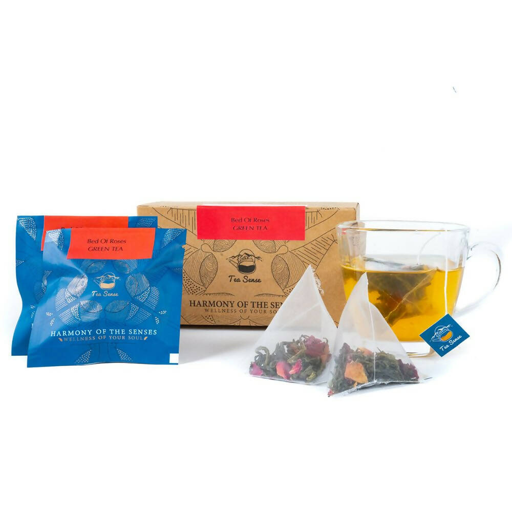 Tea Sense Bed Of Roses Green Tea Bags Box Tea Sense