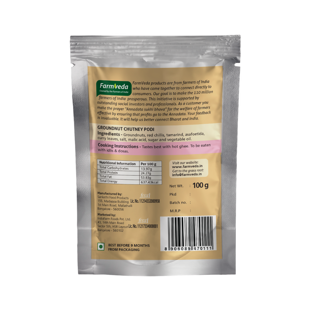 Farmveda Ready To Eat- Groundnut Chutney Podi Farmveda