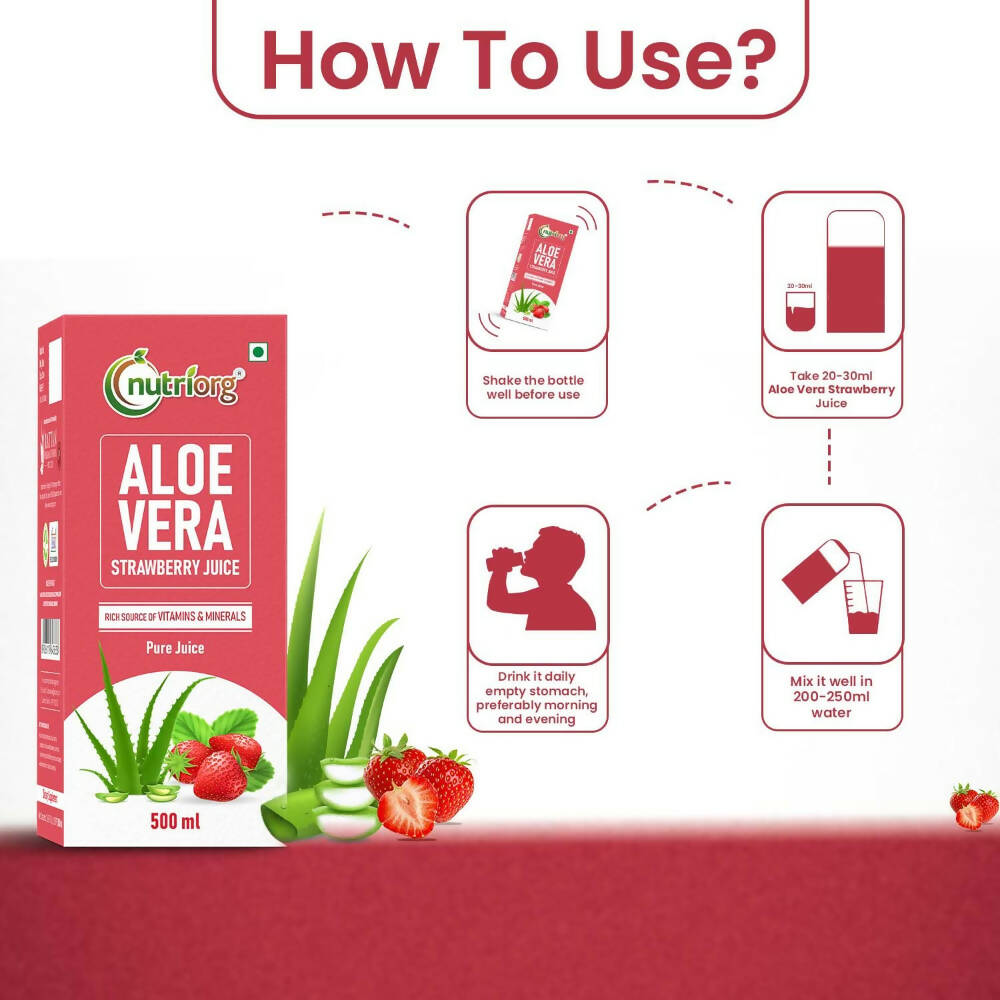 Nutriorg Aloevera Strawberry Juice Nutriorg