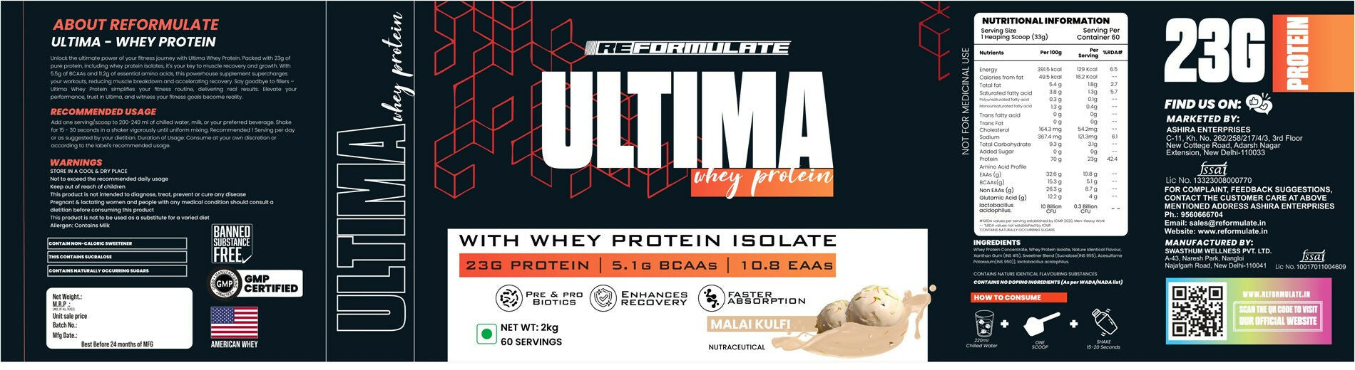 Reformulate I Isoform I Whey Isolate I Your Daily Meal Replacement Formula I 27G Protein | 6.1G BCAA | 12.9G EAA | O g Sugar - Chocolate Reformulate