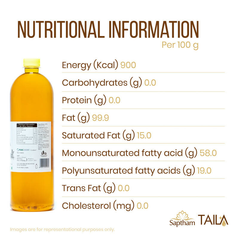 Saptham Taila 100% Wood Pressed Mustard Oil Saptham