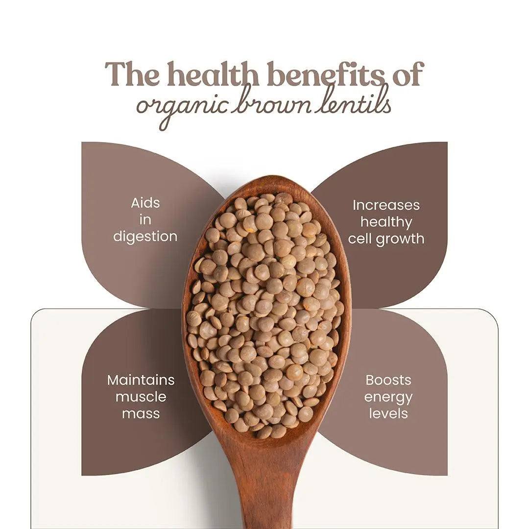 Bharat Vedica Organic Brown Lentils - Organic Masoor Dal Sabut Bharat Vedica