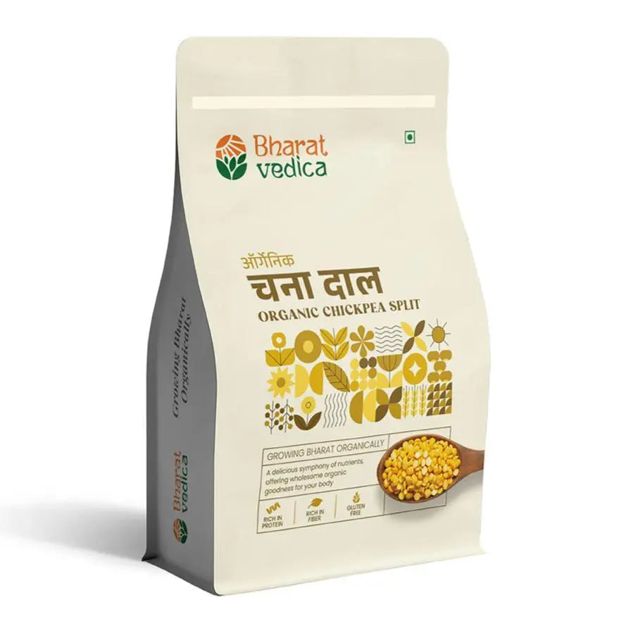Bharat Vedica Organic Chickpea Split - Organic Chana Dal - Safuron