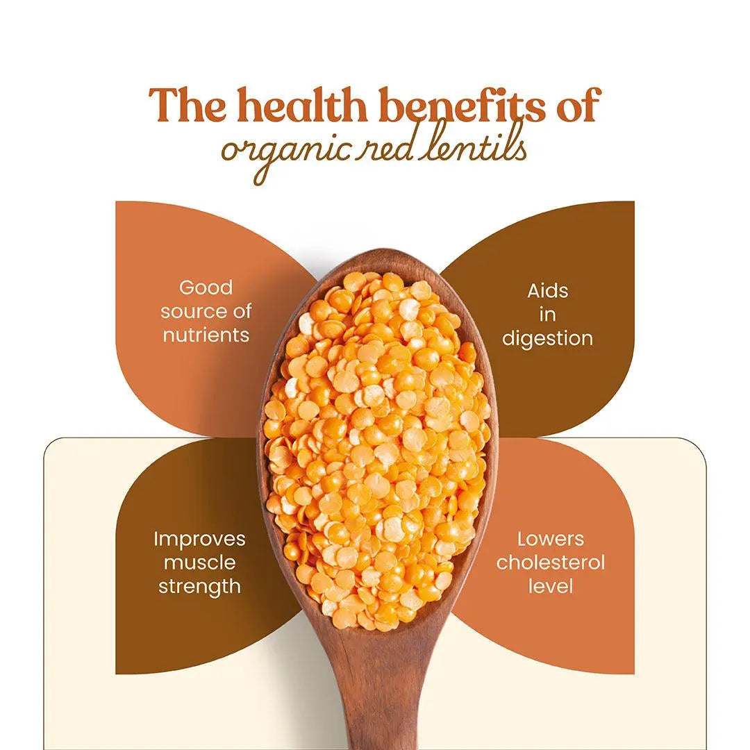 Bharat Vedica Organic Red Lentils - Organic Masoor Dal Bharat Vedica