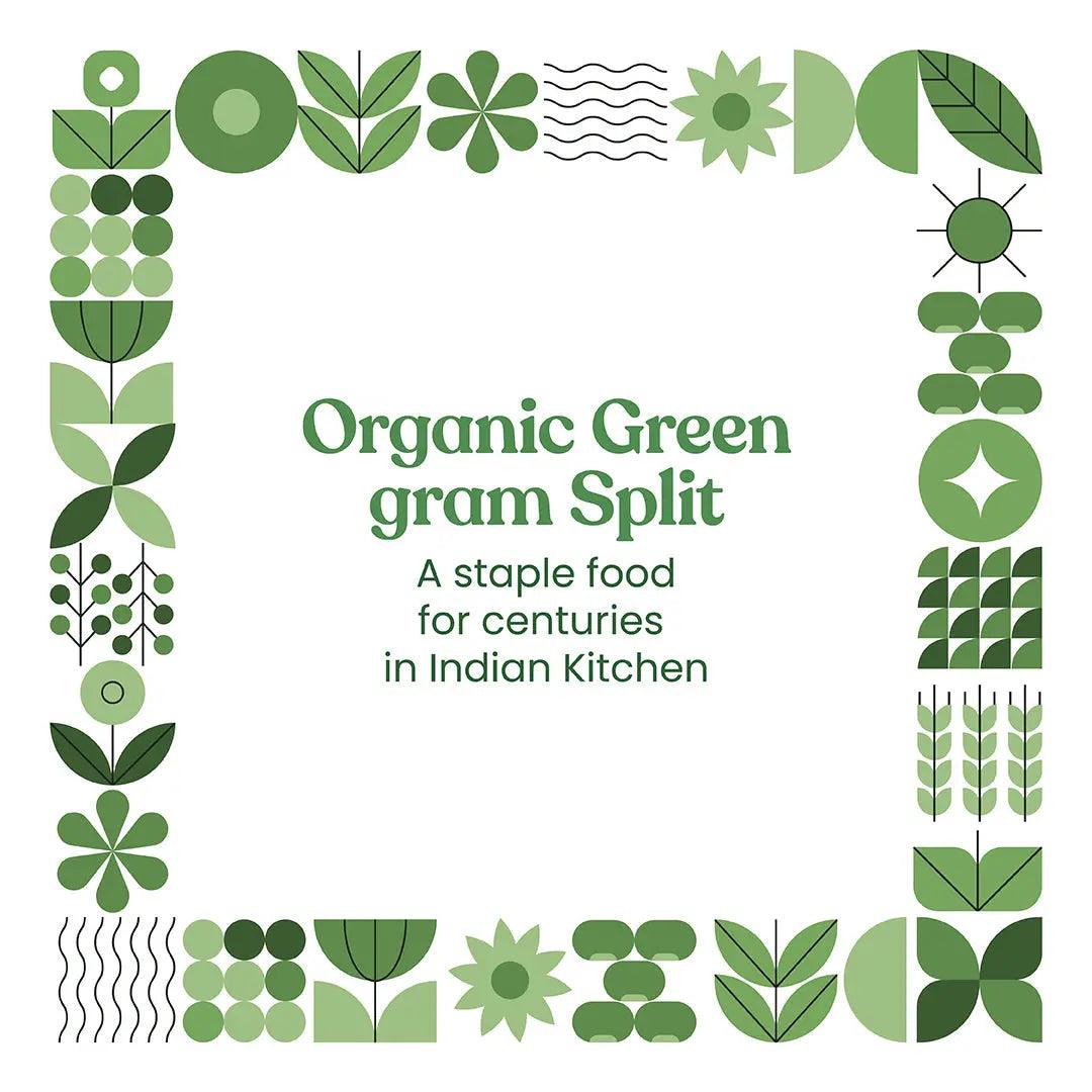 Bharat Vedica Organic Green Gram Split - Organic Moong Dal Chilka Bharat Vedica