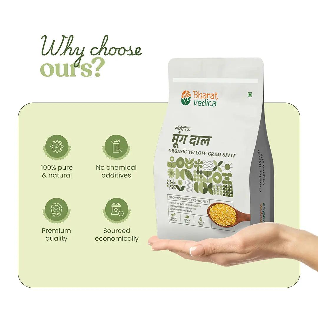 Bharat Vedica Organic Yellow Gram Split - Organic Moong Dal Bharat Vedica