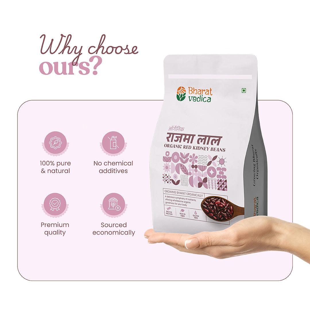 Bharat Vedica Organic Red Kidney Beans - Organic Rajma Red Bharat Vedica