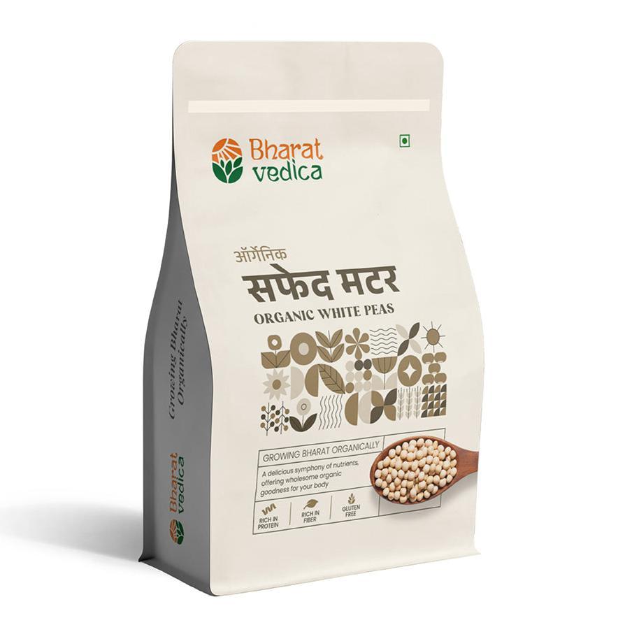 Bharat Vedica Organic White Peas - Organic Safed Matar - Safuron