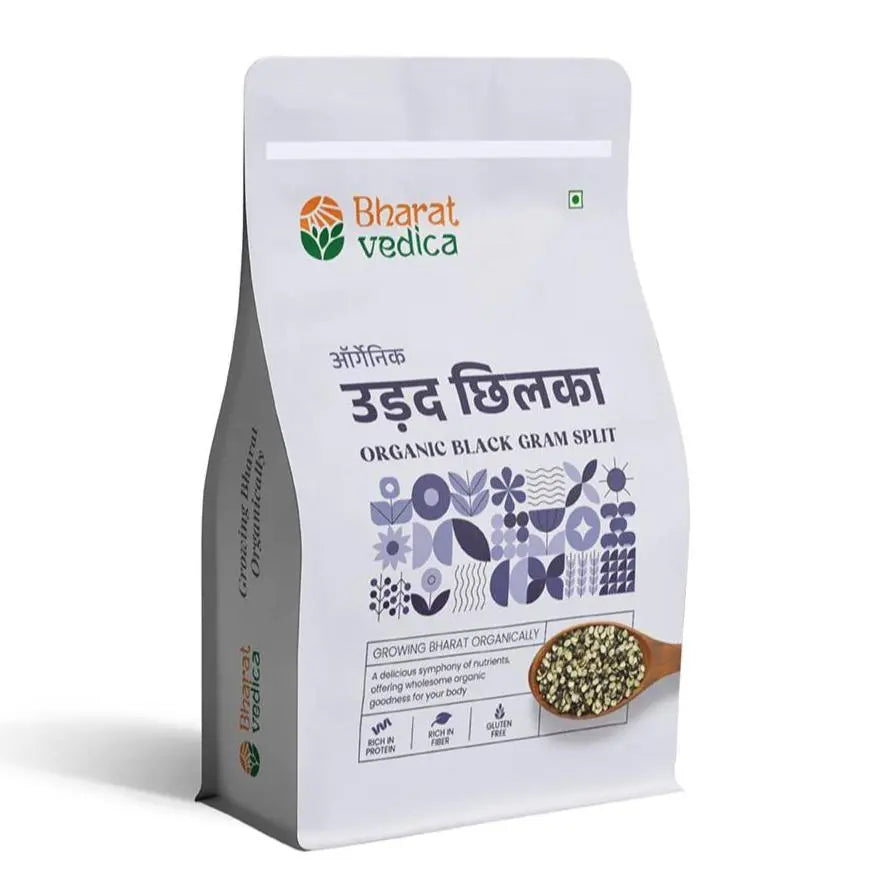 Bharat Vedica Organic Black Gram Split - Organic Urad Dal Chilka - Safuron