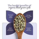 Bharat Vedica Organic Black Gram Split - Organic Urad Dal Chilka Bharat Vedica
