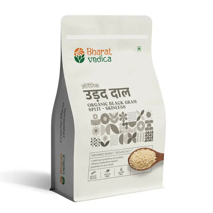Bharat Vedica Organic Black Gram Split / Skinless - Organic Urad Dal - Safuron