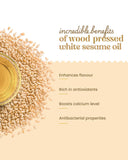 Bharat Vedica Organic Wood Pressed White Sesame Oil - Organic Wood Pressed Safed Til ka Tel Bharat Vedica