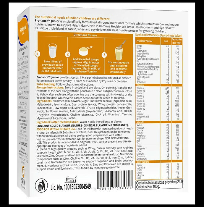 Prohance Junior Nutritional Formula for Kids - Vanilla Flavor Prohance