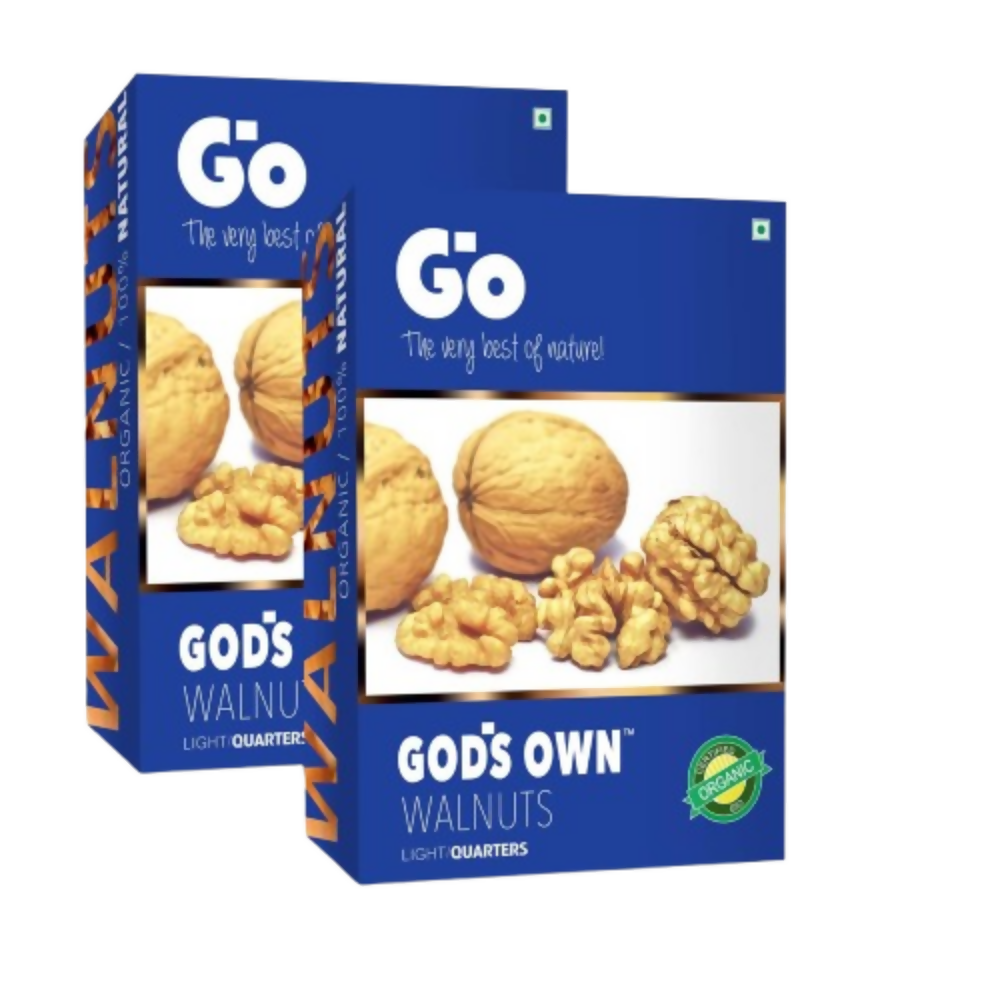 Go Organic Kashmiri Light Quarters Walnuts Kernels (Without Shell) Go