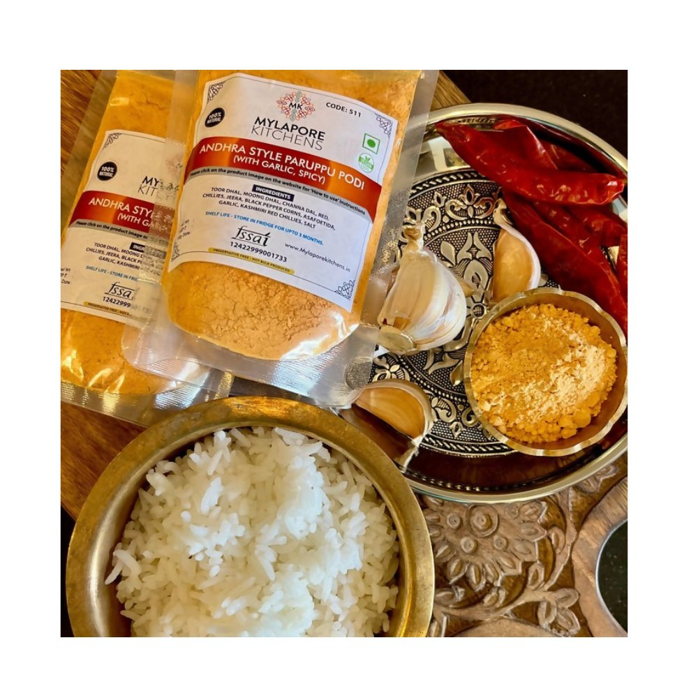 Mylapore Kitchens Andhra Style Paruppu Podi (with garlic ,Spicy) - Safuron
