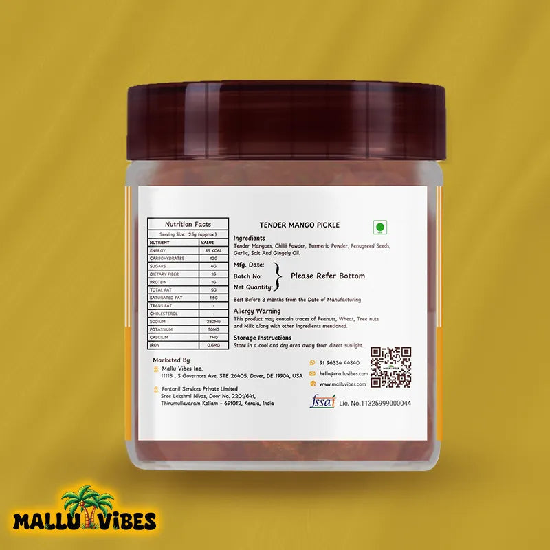 Mallu Vibes Home Made Tender Mango Pickle Mallu Vibes